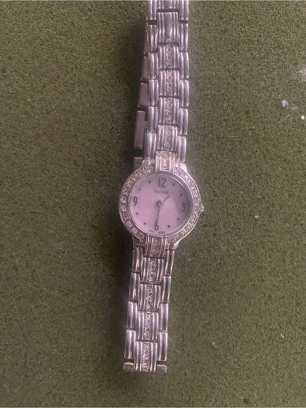 Pulsar Silver Bracelet Watch with Light Pink Dial